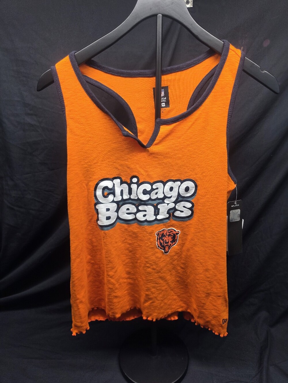 NWT New Era Chicago Bears Women's XL Orange Tank Top Distressed Raw Hem NFL